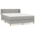 cadre de lit avec matelas Gris clair 140x190cm Tissu