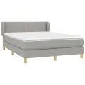cadre de lit avec matelas Gris clair 140x190cm Tissu