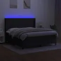 cadre de lit matelas LED Noir 180x200 cm Tissu