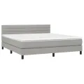 cadre de lit matelas LED Gris clair 160x200 cm Tissu