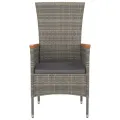 Chaises de jardin avec coussins 2 pcs Résine tressée Gris