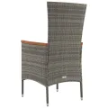 Chaises de jardin avec coussins 2 pcs Résine tressée Gris