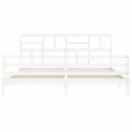 Cadre de lit avec tête de lit blanc 200x200 cm bois massif