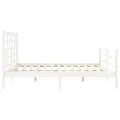 Cadre de lit avec tête de lit blanc 200x200 cm bois massif