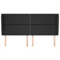Tête de lit avec oreilles Noir 163x23x118/128 cm Similicuir