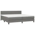 cadre de lit avec matelas Gris foncé 200x200cm Tissu