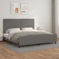 Cadre de lit avec tête de lit Gris 200x200 cm Similicuir
