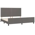 Cadre de lit avec tête de lit Gris 200x200 cm Similicuir