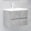 Ensemble de meubles de salle de bain 2 pcs Gris béton Aggloméré