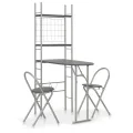 Ensemble à dîner pliant 3 pcs et étagère de rangement MDF acier