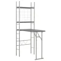 Ensemble à dîner pliant 3 pcs et étagère de rangement MDF acier