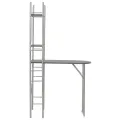 Ensemble à dîner pliant 3 pcs et étagère de rangement MDF acier