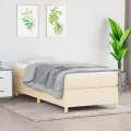 cadre de lit Crème 100x200 cm Tissu