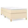 cadre de lit Crème 100x200 cm Tissu