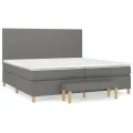 cadre de lit avec matelas Gris foncé 200x200cm Tissu