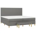 cadre de lit avec matelas Gris foncé 200x200cm Tissu