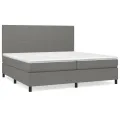 cadre de lit avec matelas Gris foncé 200x200cm Tissu