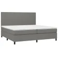 cadre de lit avec matelas Gris foncé 200x200cm Tissu