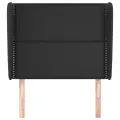 Tête de lit avec oreilles Noir 83x23x118/128 cm Similicuir