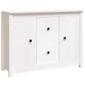 Buffet Blanc 100x35x74 cm Bois massif de pin