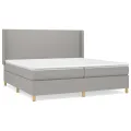 cadre de lit avec matelas Gris clair 200x200cm Tissu