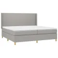 cadre de lit avec matelas Gris clair 200x200cm Tissu