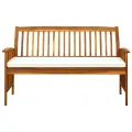 Banc de jardin avec coussin 147 cm Bois d'acacia massif