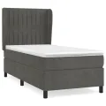 cadre de lit avec matelas Gris foncé 100x200 cm