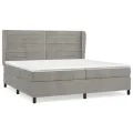 cadre de lit et matelas Gris clair 200x200cm Velours