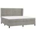 cadre de lit et matelas Gris clair 200x200cm Velours