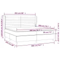 cadre de lit et matelas Gris clair 200x200cm Velours