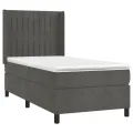 cadre de lit avec matelas Gris foncé 100x200 cm
