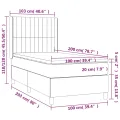 cadre de lit avec matelas Gris foncé 100x200 cm