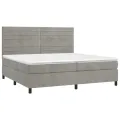 cadre de lit et matelas Gris clair 200x200cm Velours