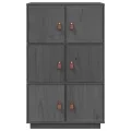 Buffet haut Gris 67x40x108,5 cm Bois massif de pin