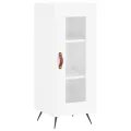 Buffet haut Blanc brillant 34,5x34x180 cm Bois d'ingénierie