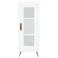 Buffet haut Blanc brillant 34,5x34x180 cm Bois d'ingénierie