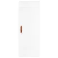 Buffet haut Blanc brillant 34,5x34x180 cm Bois d'ingénierie