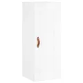Buffet haut Blanc brillant 34,5x34x180 cm Bois d'ingénierie