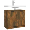 Armoire de bain Chêne fumé 64,5x33,5x59 cm Bois d'ingénierie