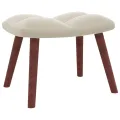 Chaise de relaxation avec repose-pied Blanc crème Velours