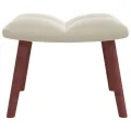 Chaise de relaxation avec repose-pied Blanc crème Velours