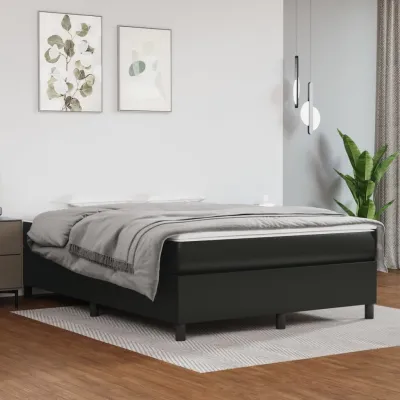 cadre de lit avec matelas Noir 140x200 cm Similicuir