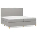 cadre de lit avec matelas Gris clair 200x200cm Tissu