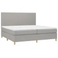 cadre de lit avec matelas Gris clair 200x200cm Tissu