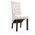Chaises à manger lot de 2 crème tissu