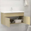 Armoire d'évier Chêne sonoma 90x38,5x46 cm Aggloméré