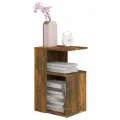 Table d'appoint Chêne fumé 36x30x56 cm Bois d'ingénierie