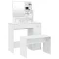 Ensemble de coiffeuse Blanc brillant 86,5x35x136 cm