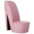 Chaise en forme de chaussure à talon haut Rose Similicuir